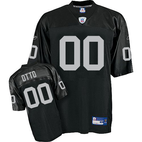 Men's Premier Jim Otto Reebok Jersey Black Home - #0 Throwback NFL Oakland Raiders